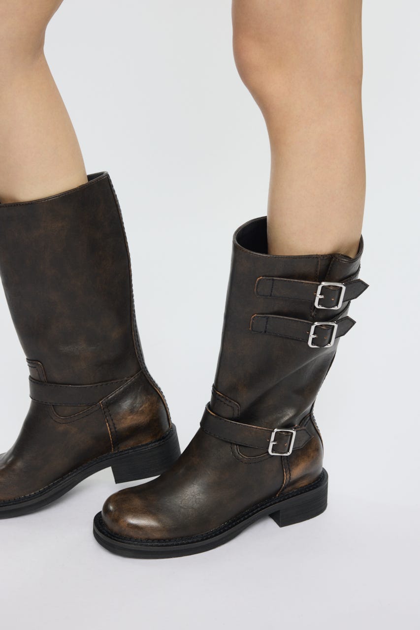 BELTED BIKER ブーツ D/BRN S