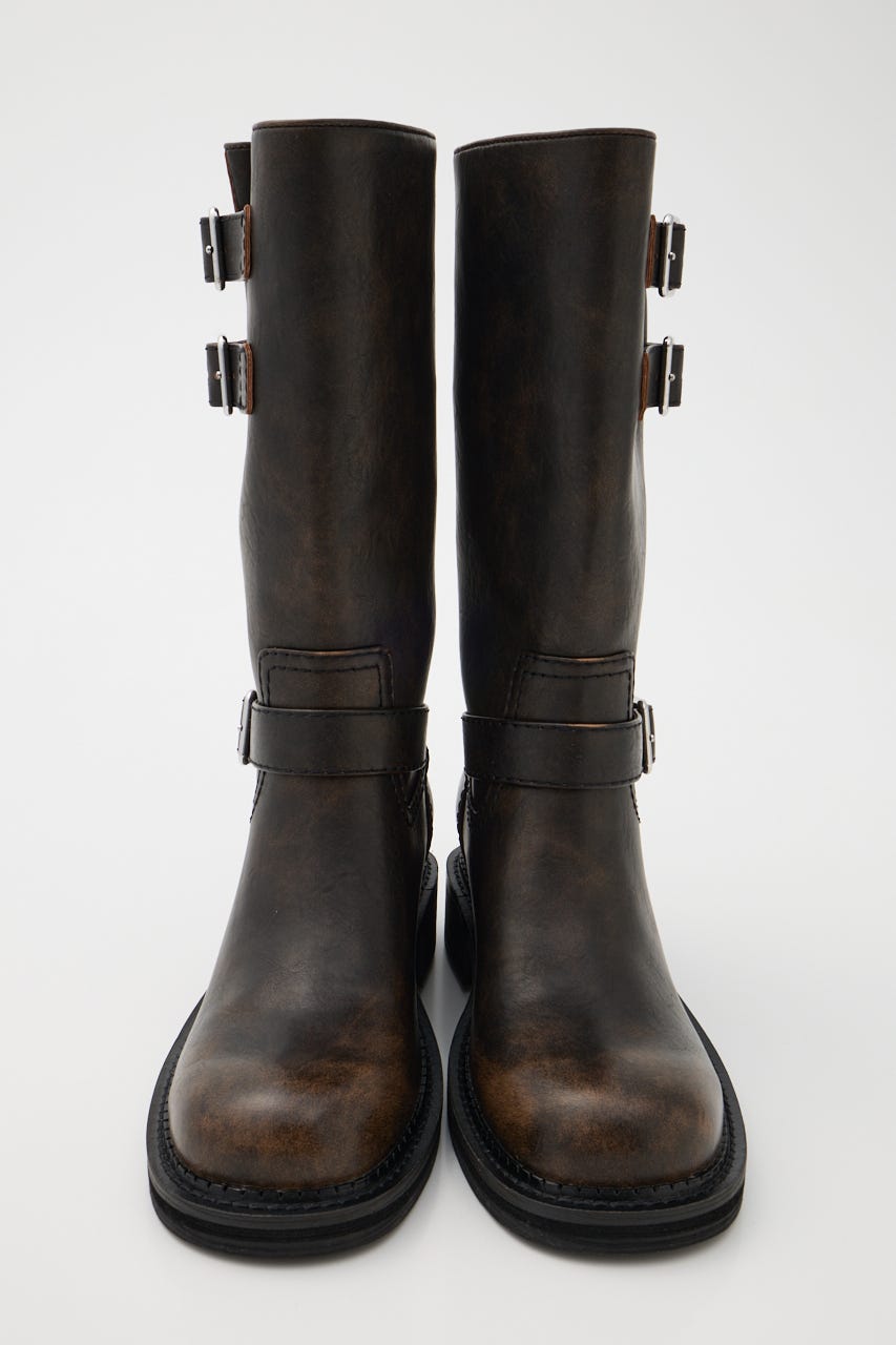 BELTED BIKER ブーツ D/BRN S