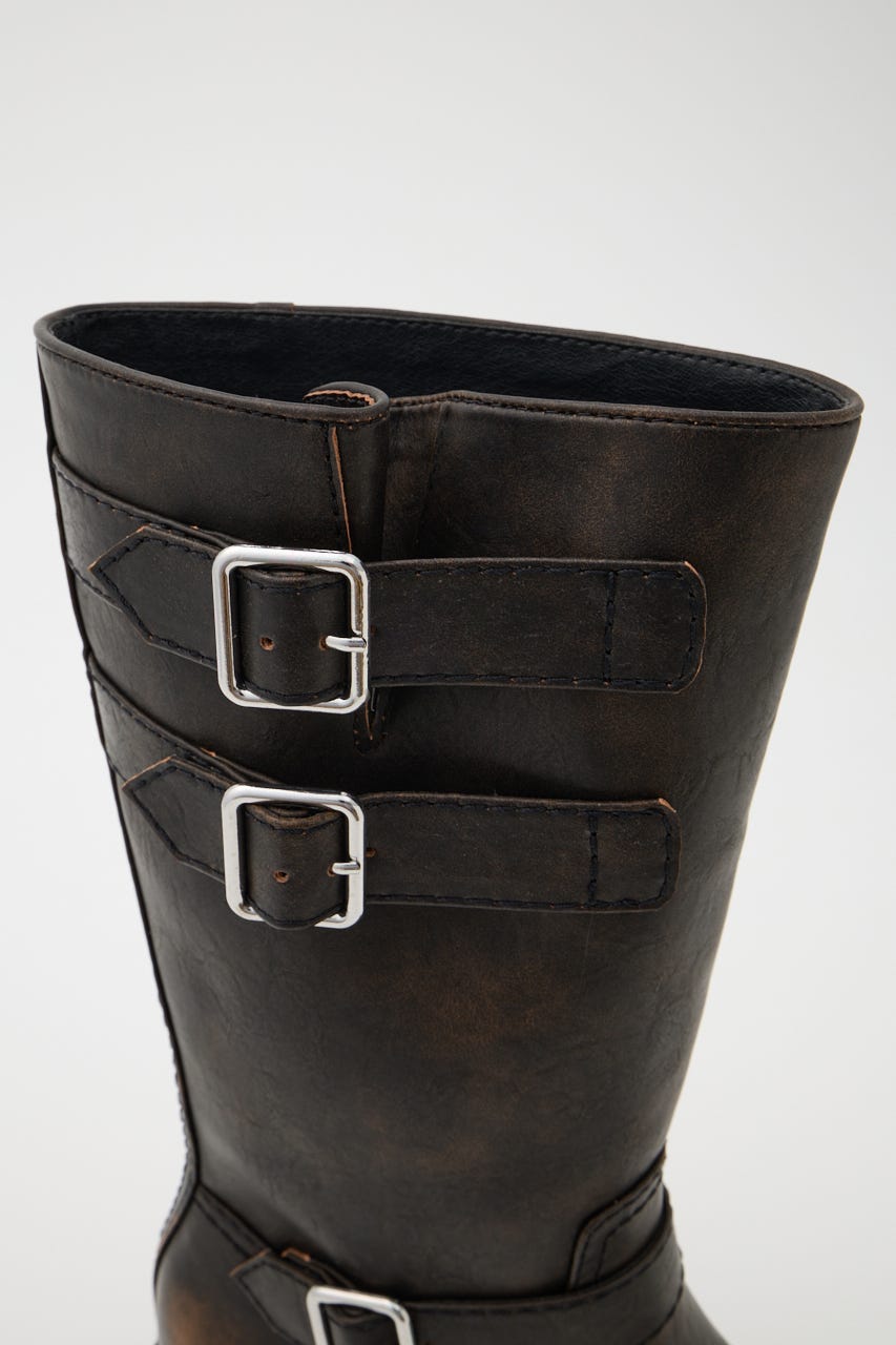 BELTED BIKER ブーツ D/BRN S