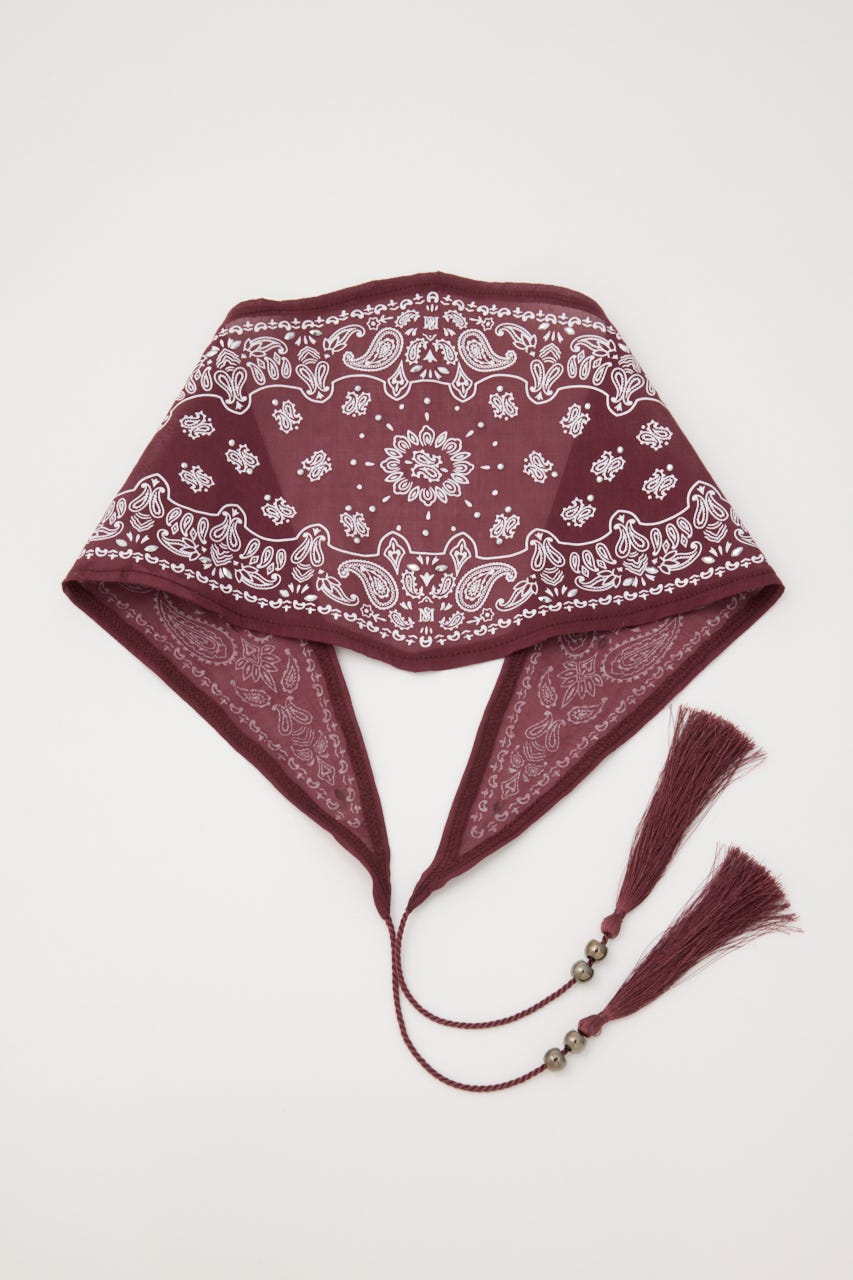 STUDDED BANDANA スカーフ D/RED FREE