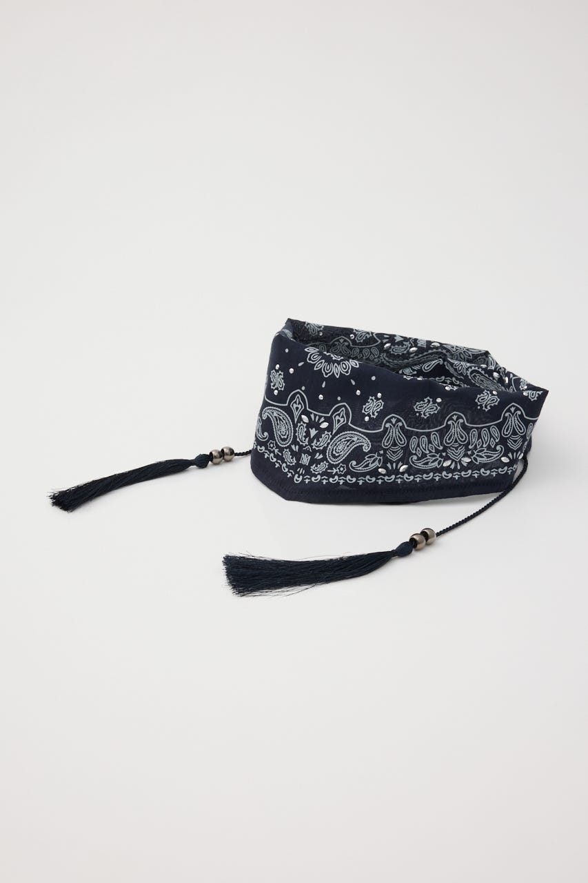 STUDDED BANDANA スカーフ NVY FREE