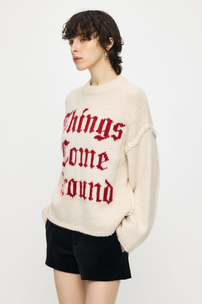 JACQUARD WORD セーター IVOY FREE