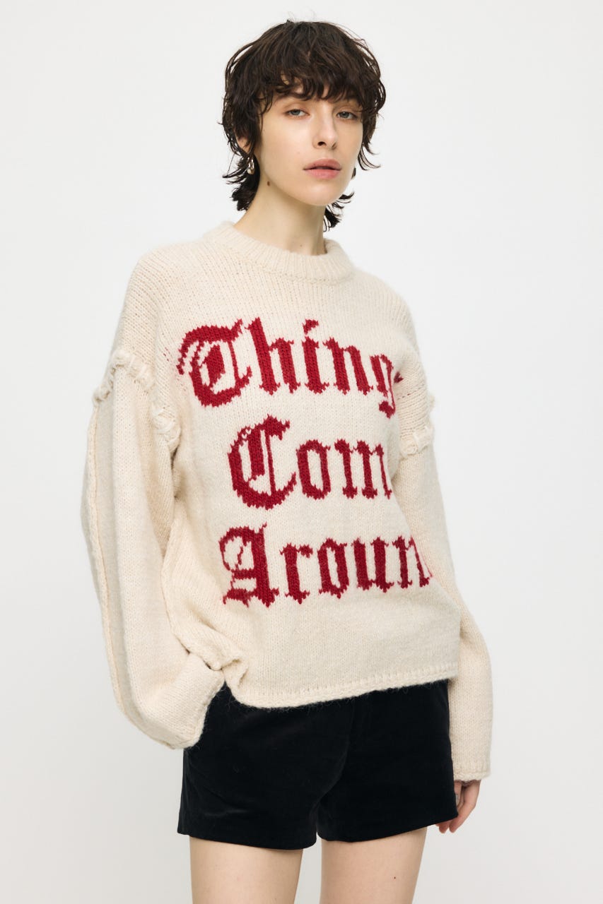 JACQUARD WORD セーター IVOY FREE