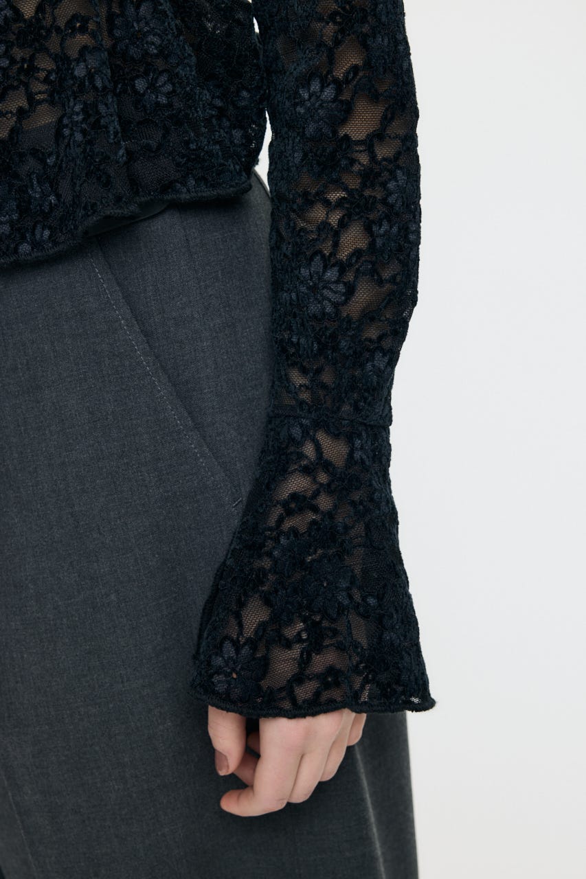 FRILL LACE ブラウス BLK FREE