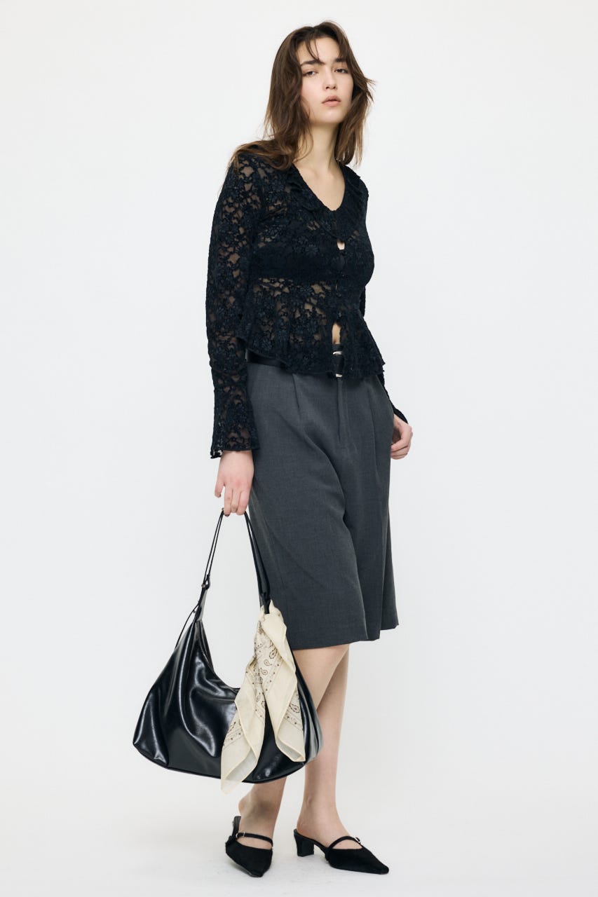 FRILL LACE ブラウス BLK FREE