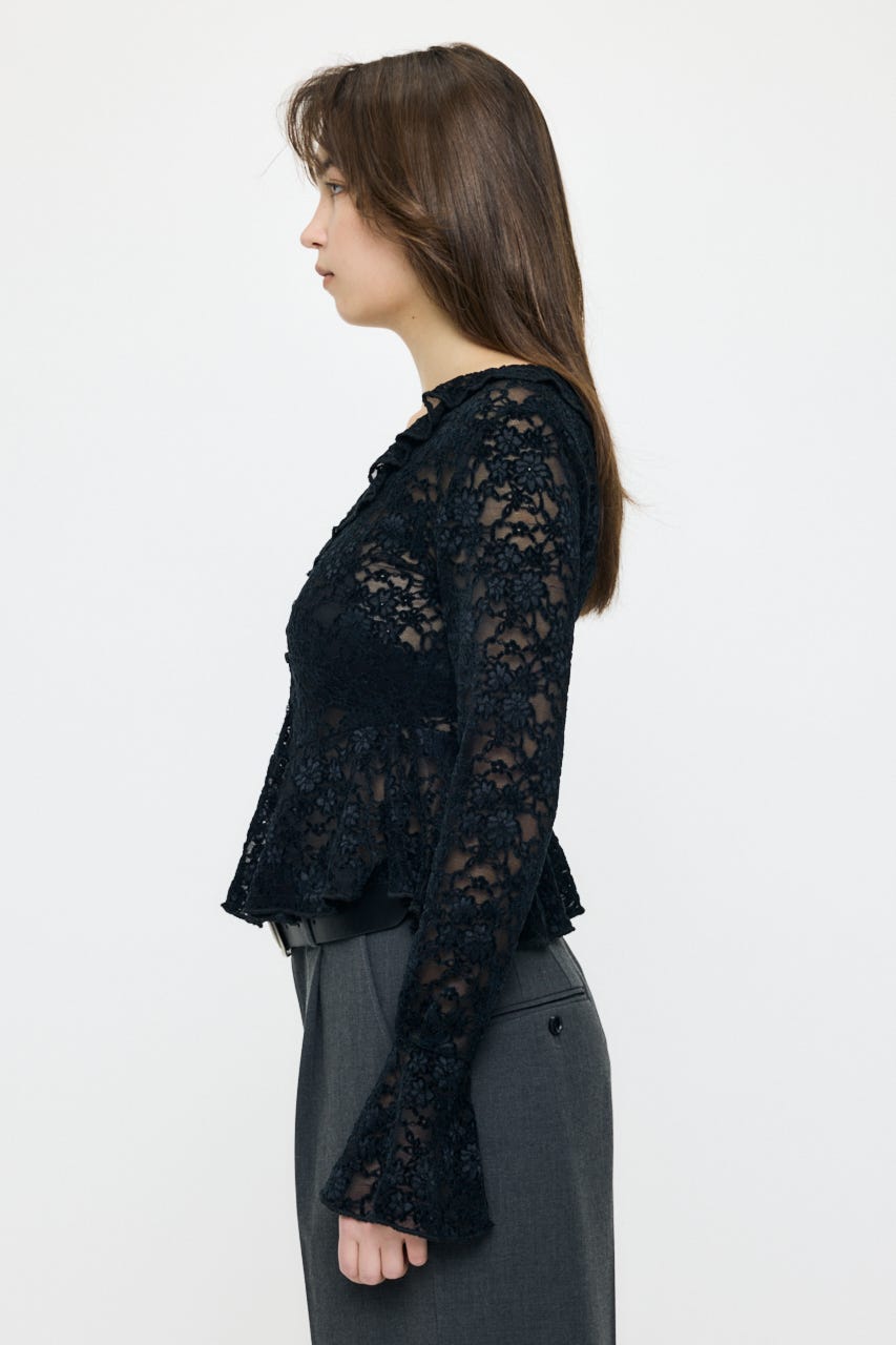 FRILL LACE ブラウス BLK FREE