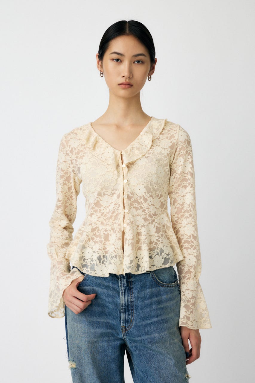 FRILL LACE ブラウス IVOY FREE