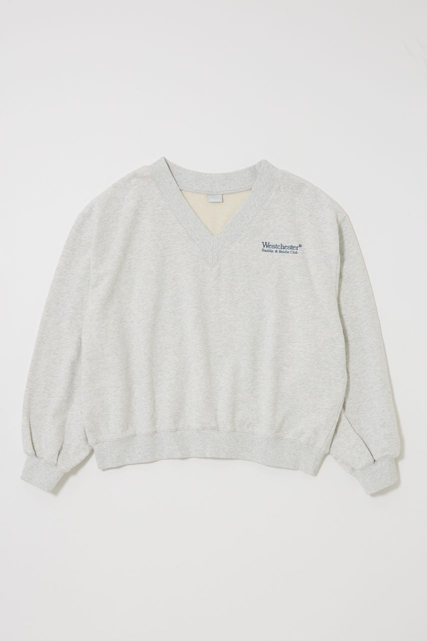 FADED V NECK SWEAT シャツ T.GRY FREE