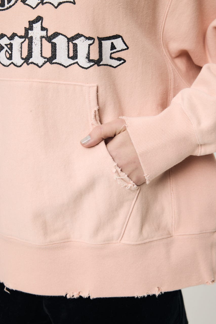 OLD BIG HOODIE SWEAT プルオーバー L/PNK FREE