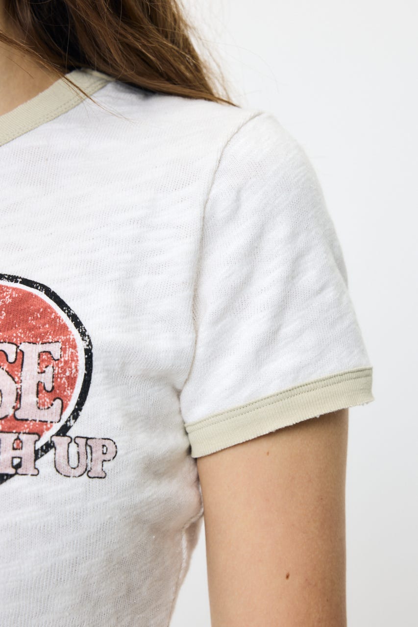 I DON'T CHASE RINGER Tシャツ O/WHT FREE