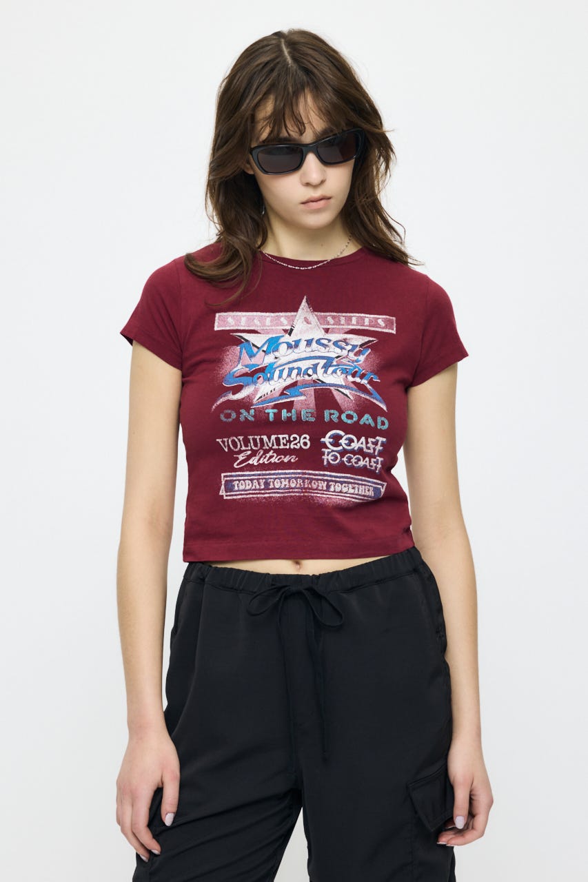 MOUSSY VOL26 TOUR TEE D/RED 2