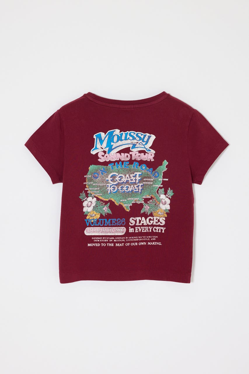 MOUSSY VOL26 TOUR TEE D/RED 2