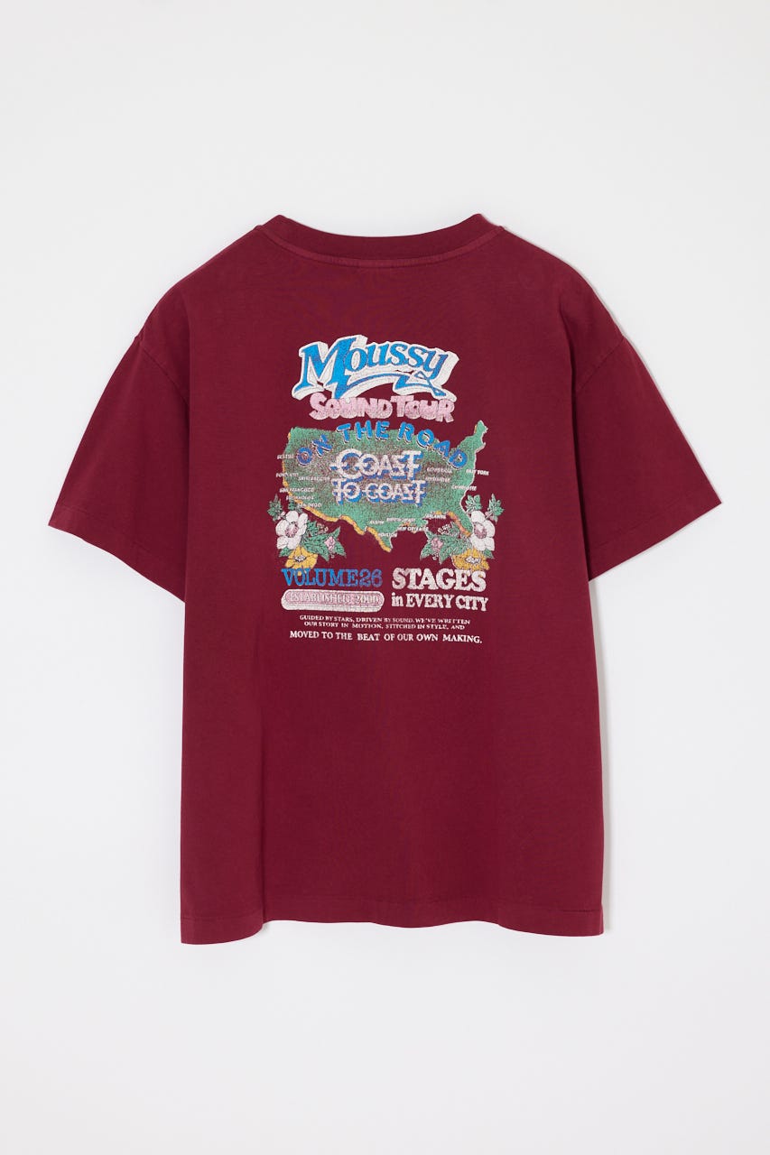 MOUSSY VOL26 TOUR TEE D/RED 2