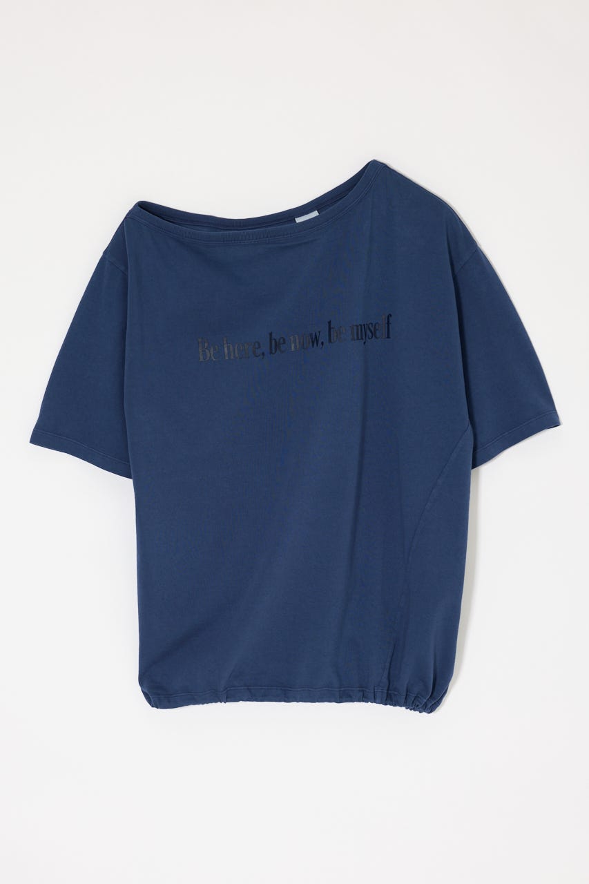 ONE SHOULDER PIGMENT Tシャツ NVY FREE