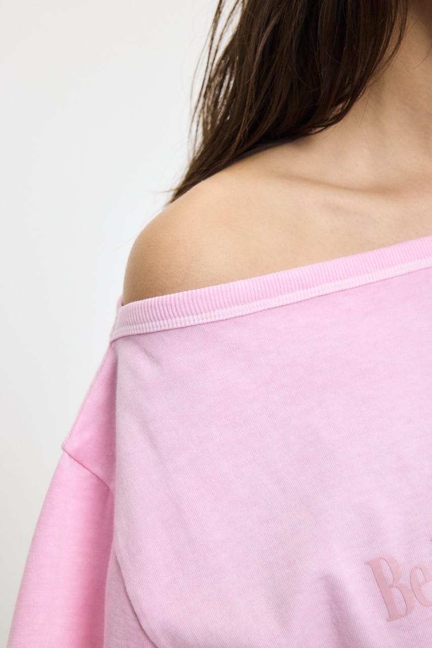 ONE SHOULDER PIGMENT Tシャツ PNK FREE