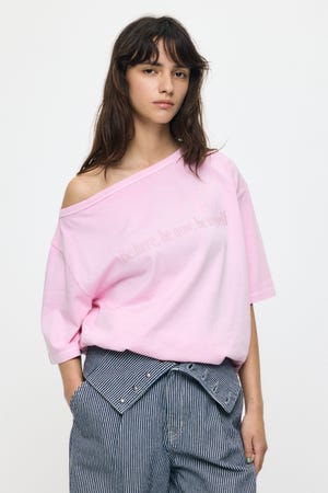 ONE SHOULDER PIGMENT Tシャツ