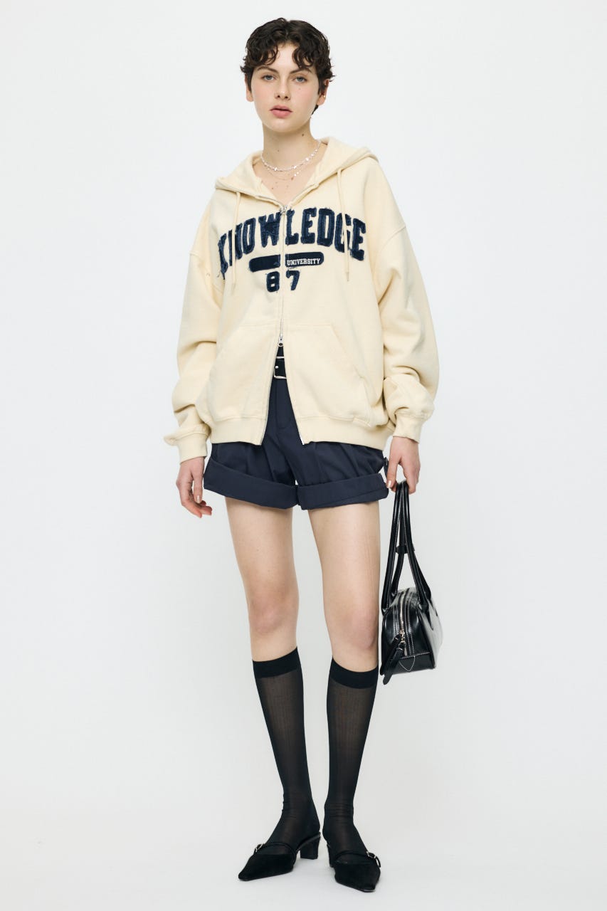 【新色追加】COLLEGIATE ZIP フーディー ECRU FREE