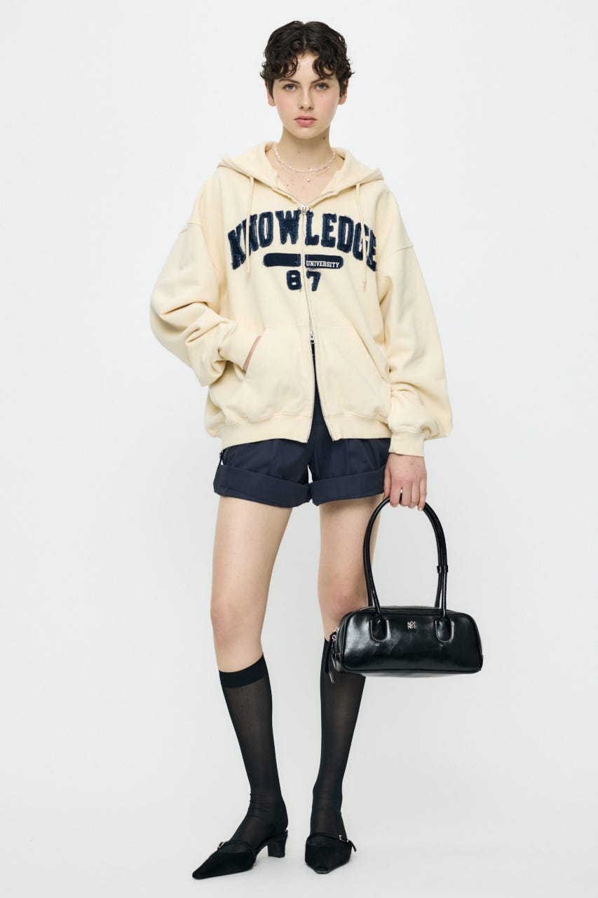 【新色追加】COLLEGIATE ZIP フーディー ECRU FREE