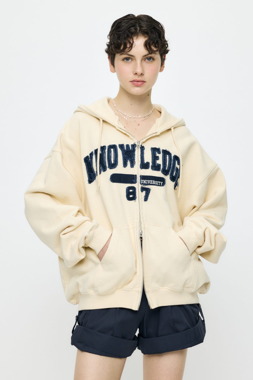【新色追加】COLLEGIATE ZIP フーディー ECRU FREE