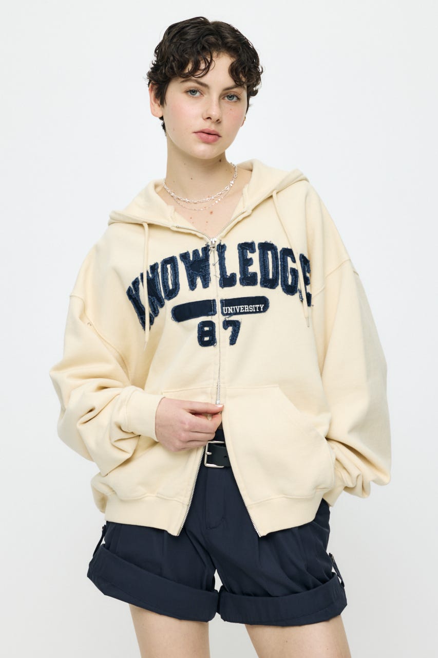 【新色追加】COLLEGIATE ZIP フーディー ECRU FREE