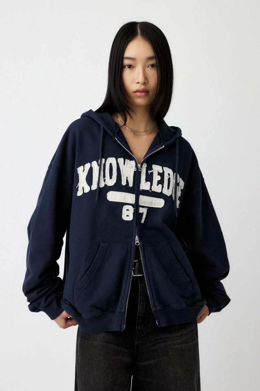 COLLEGIATE ZIP フーディー NVY FREE