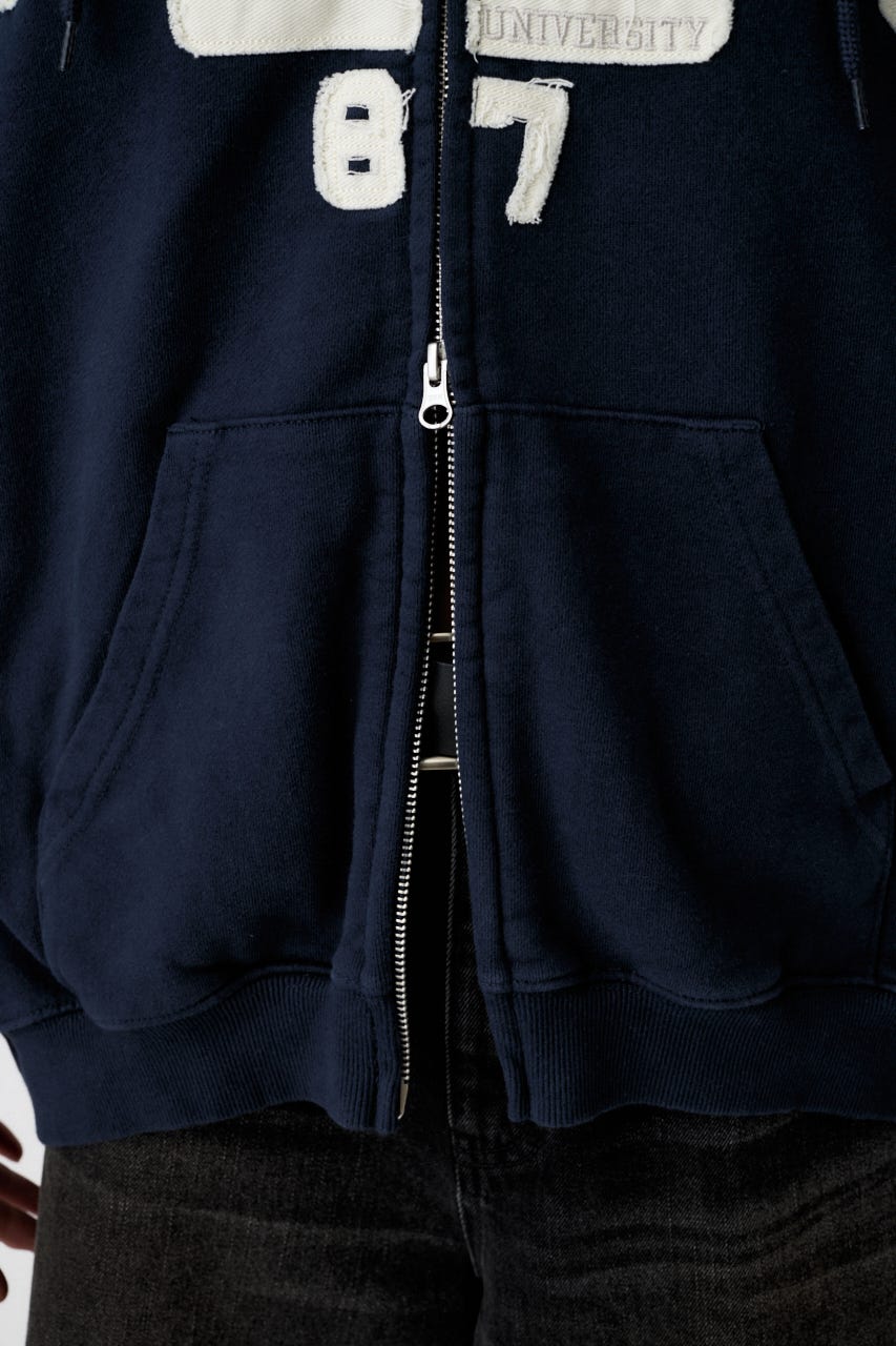 COLLEGIATE ZIP フーディー NVY FREE