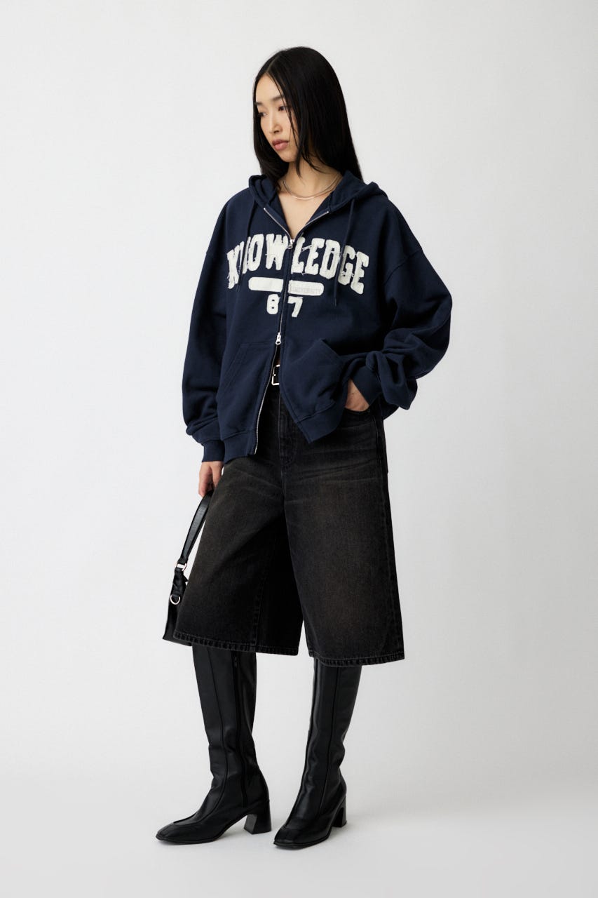 COLLEGIATE ZIP フーディー NVY FREE
