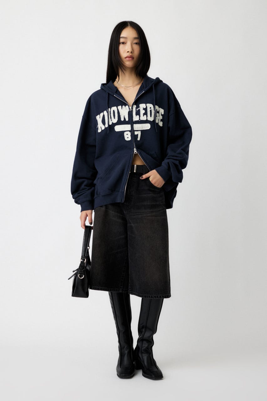 COLLEGIATE ZIP フーディー NVY FREE