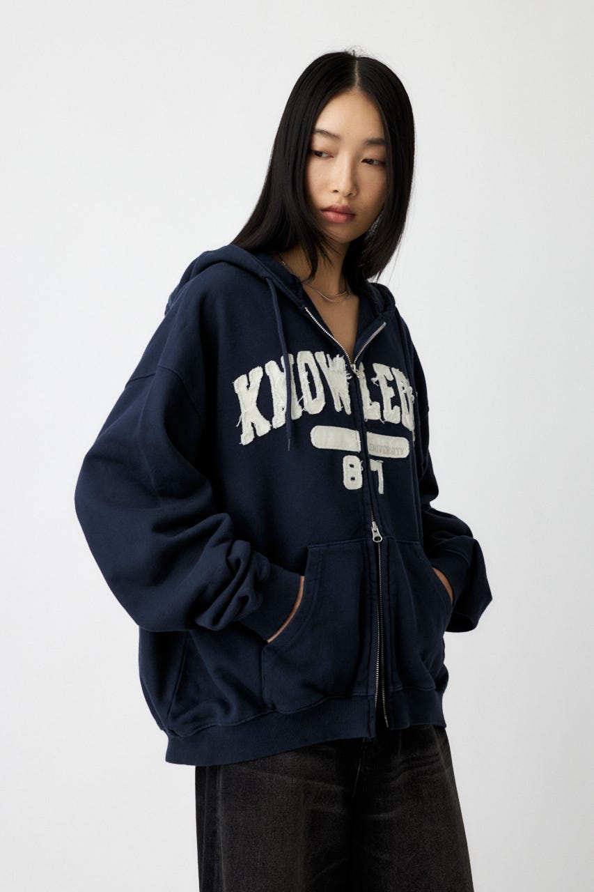 COLLEGIATE ZIP フーディー NVY FREE