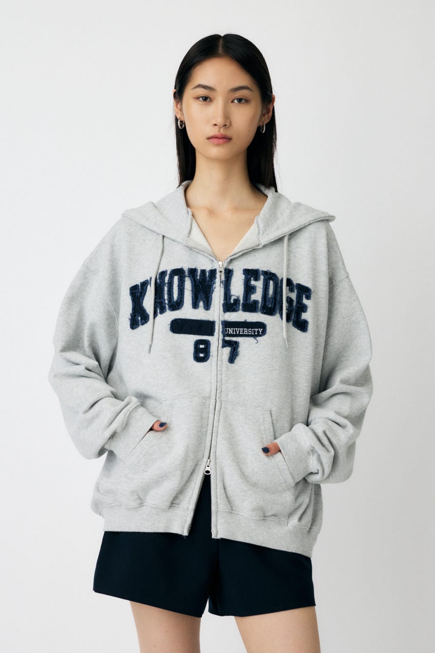 COLLEGIATE ZIP フーディー T.GRY FREE