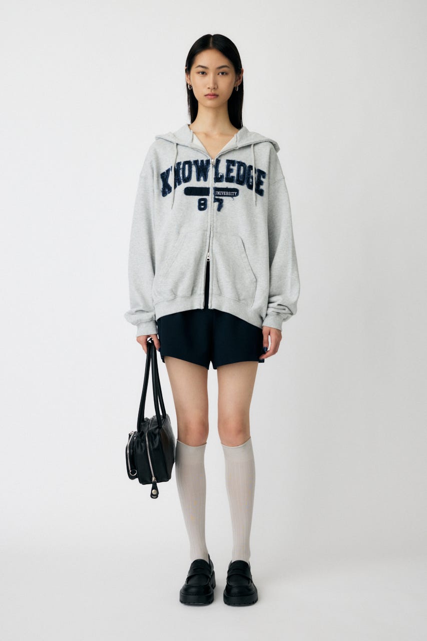 COLLEGIATE ZIP フーディー T.GRY FREE