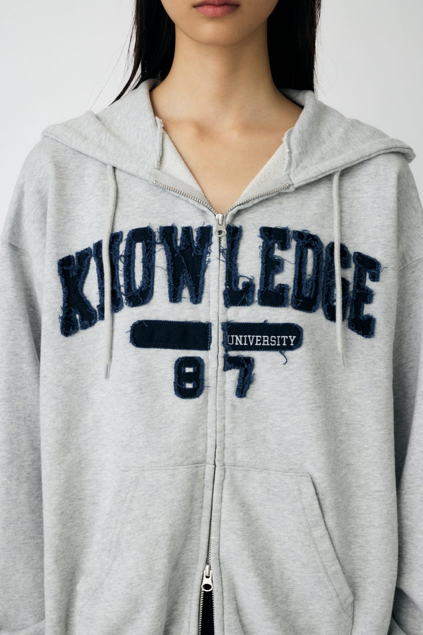COLLEGIATE ZIP フーディー T.GRY FREE