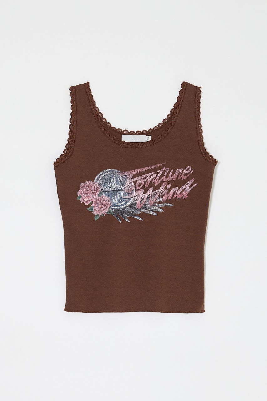 LACE TRIM タンクトップ BRN FREE