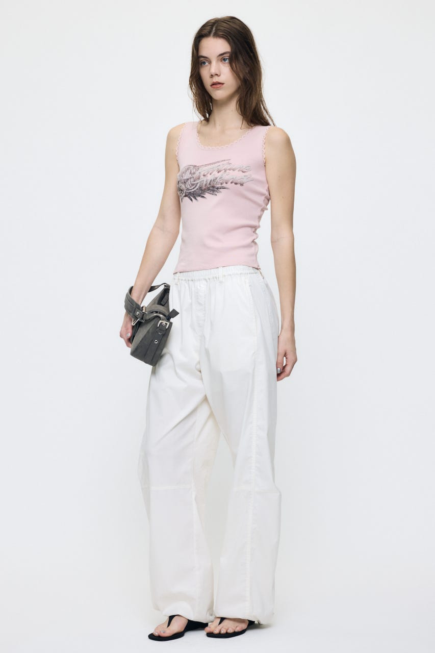LACE TRIM タンクトップ L/PNK FREE