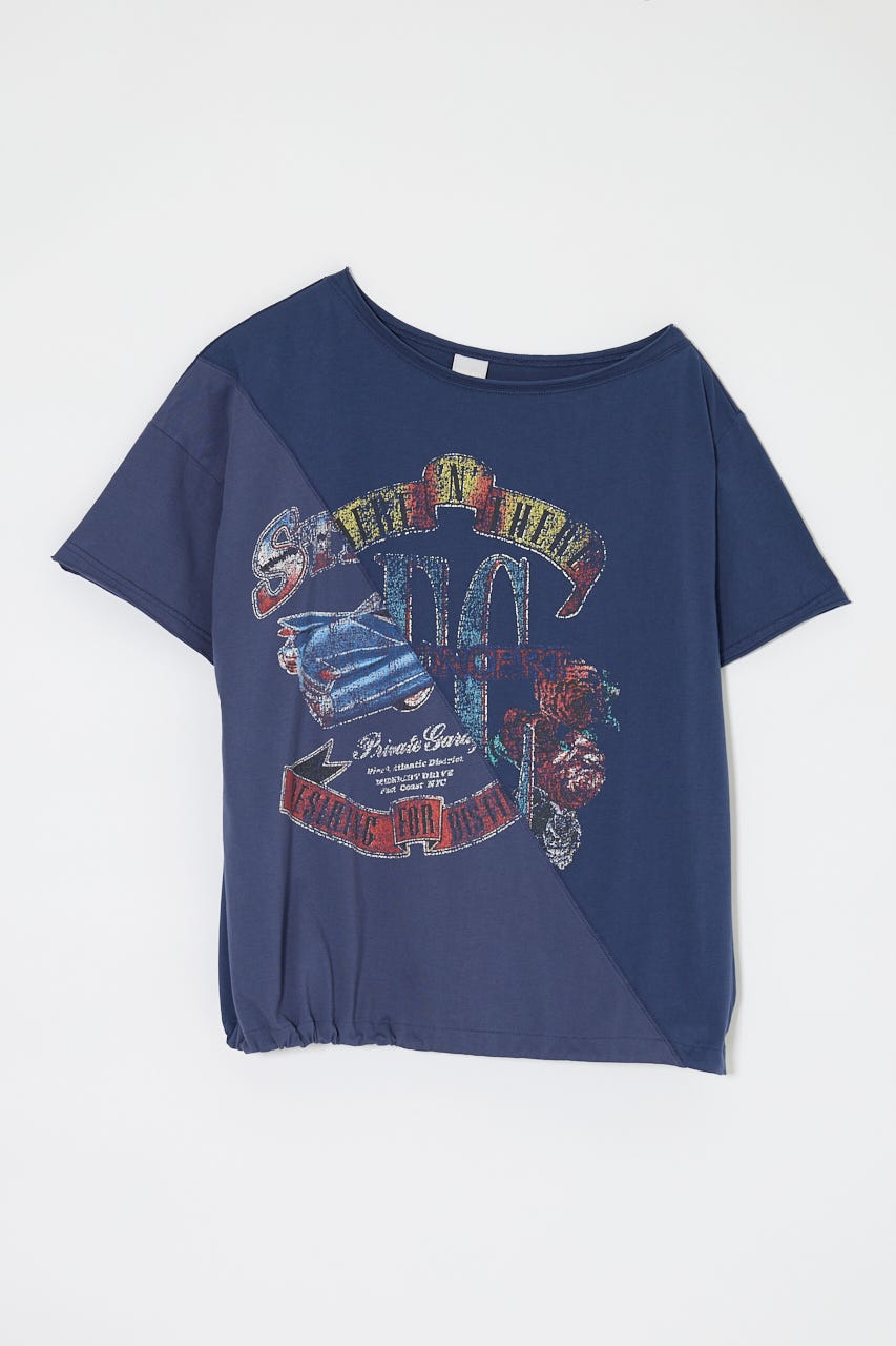 REMAKE LIKE ONE SHOULDER Tシャツ BLU FREE