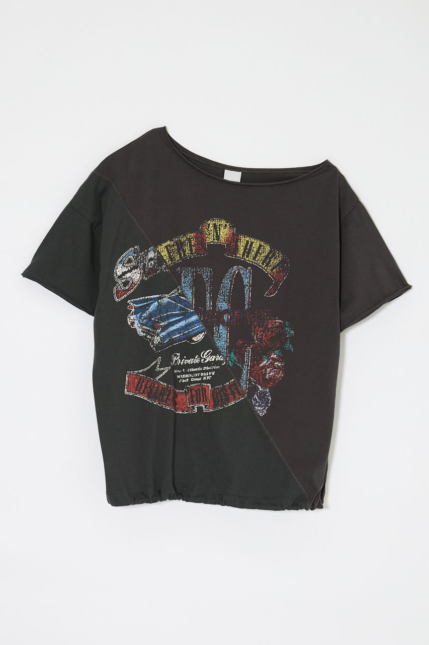 REMAKE LIKE ONE SHOULDER Tシャツ L/BLK FREE