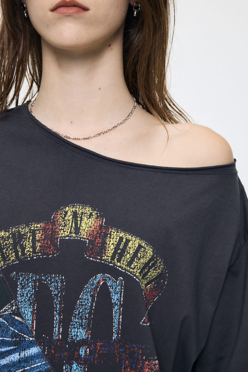 REMAKE LIKE ONE SHOULDER Tシャツ L/BLK FREE