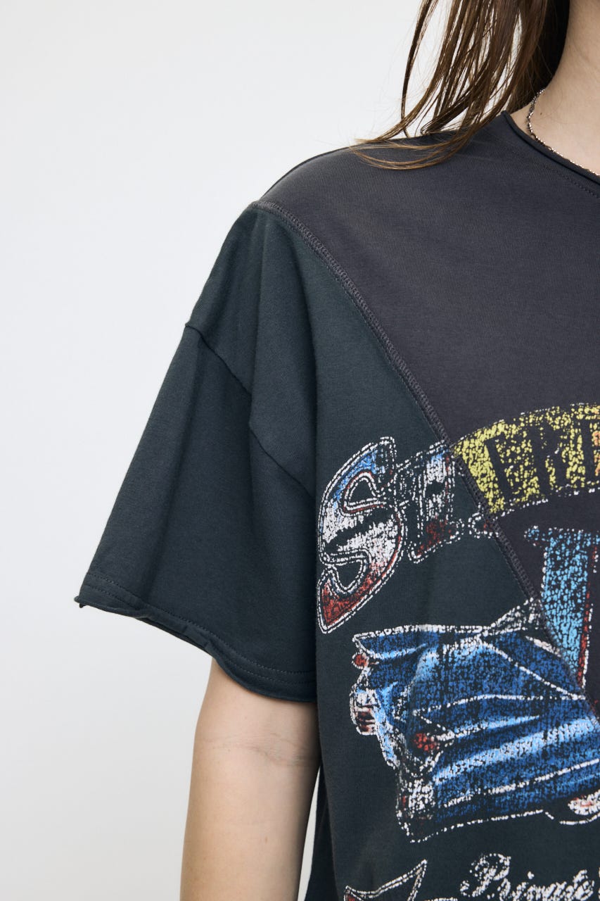 REMAKE LIKE ONE SHOULDER Tシャツ L/BLK FREE