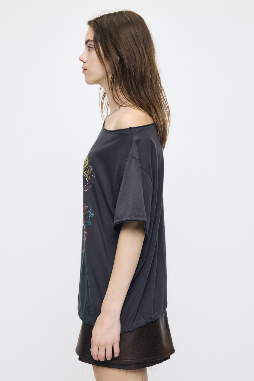 REMAKE LIKE ONE SHOULDER Tシャツ L/BLK FREE