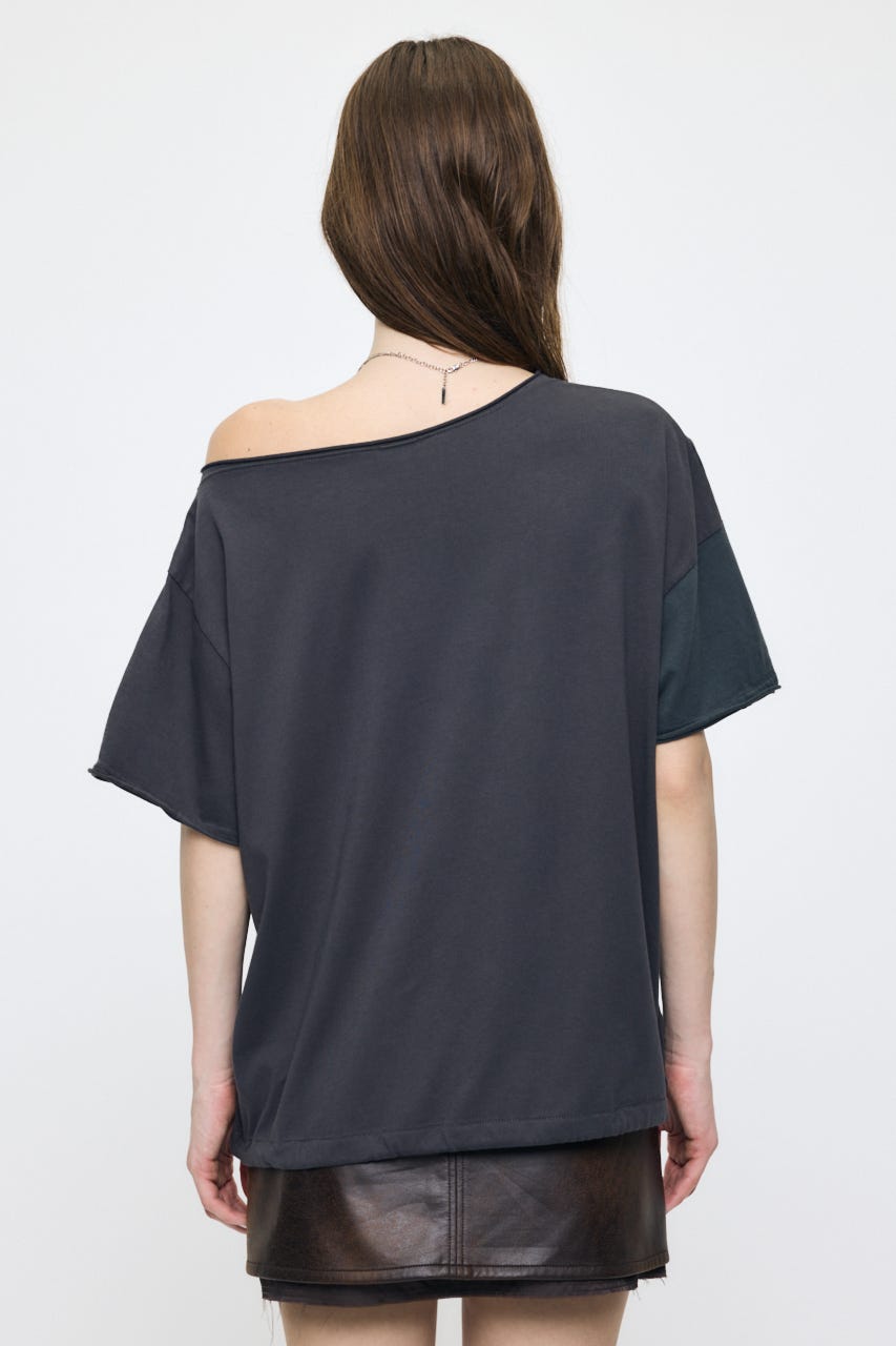 REMAKE LIKE ONE SHOULDER Tシャツ L/BLK FREE