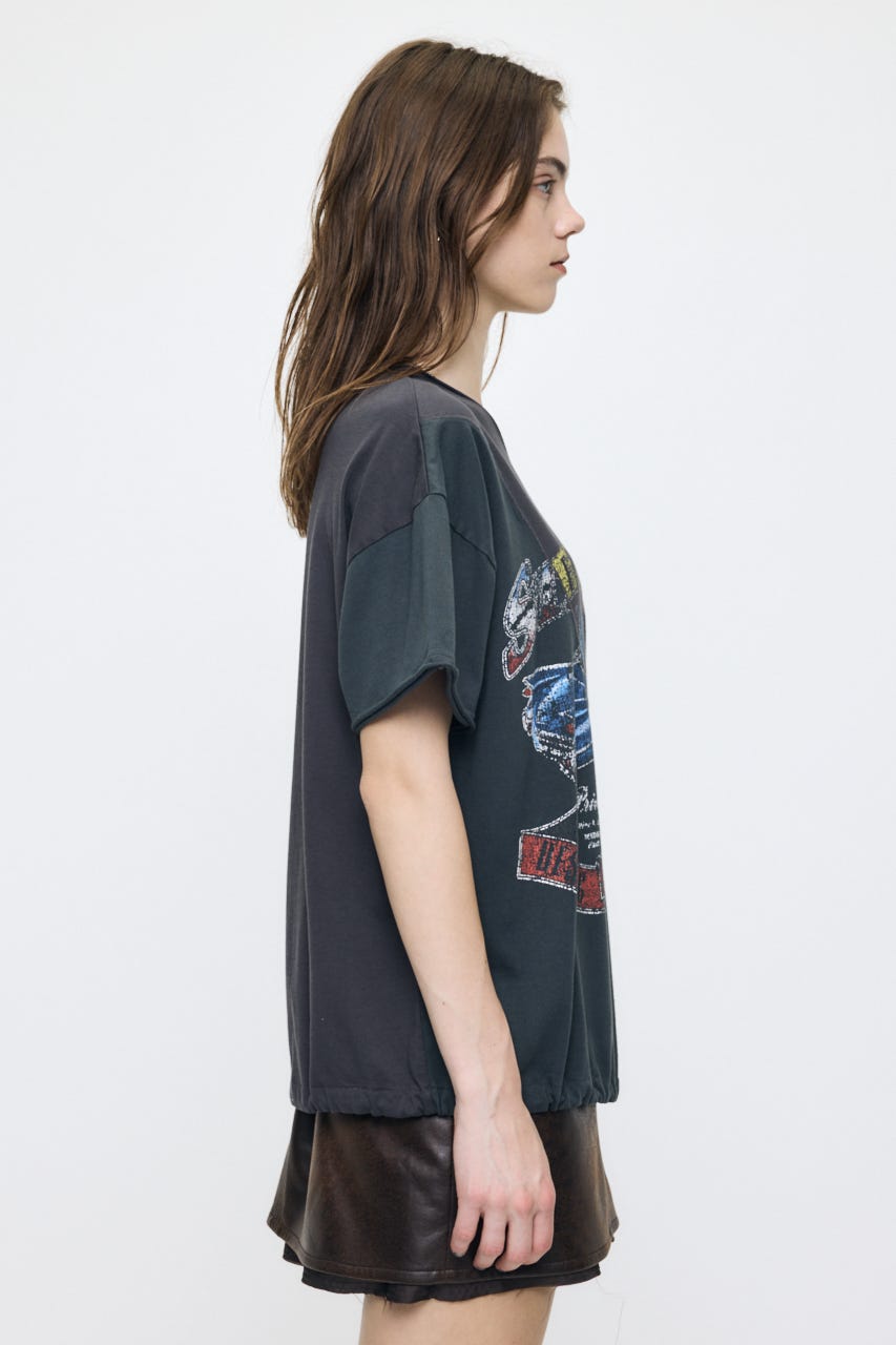 REMAKE LIKE ONE SHOULDER Tシャツ L/BLK FREE