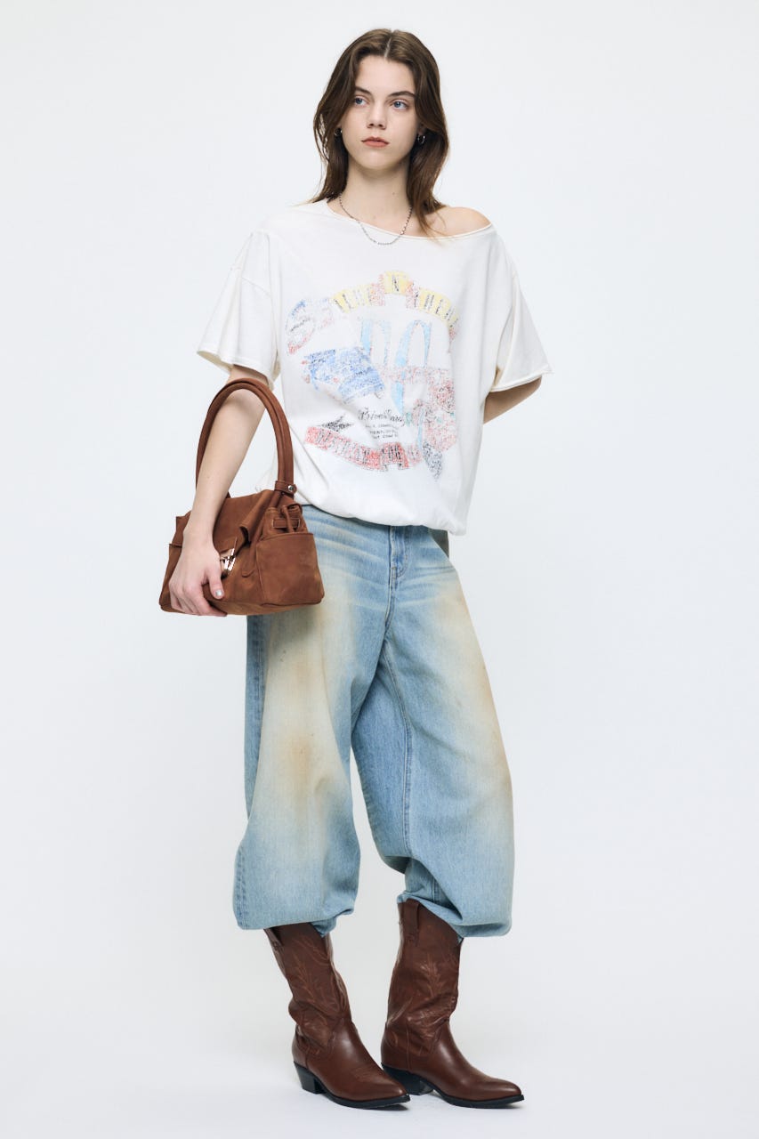 REMAKE LIKE ONE SHOULDER Tシャツ O/WHT FREE