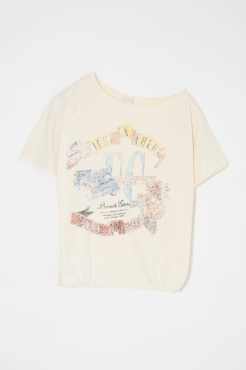 REMAKE LIKE ONE SHOULDER Tシャツ O/WHT FREE
