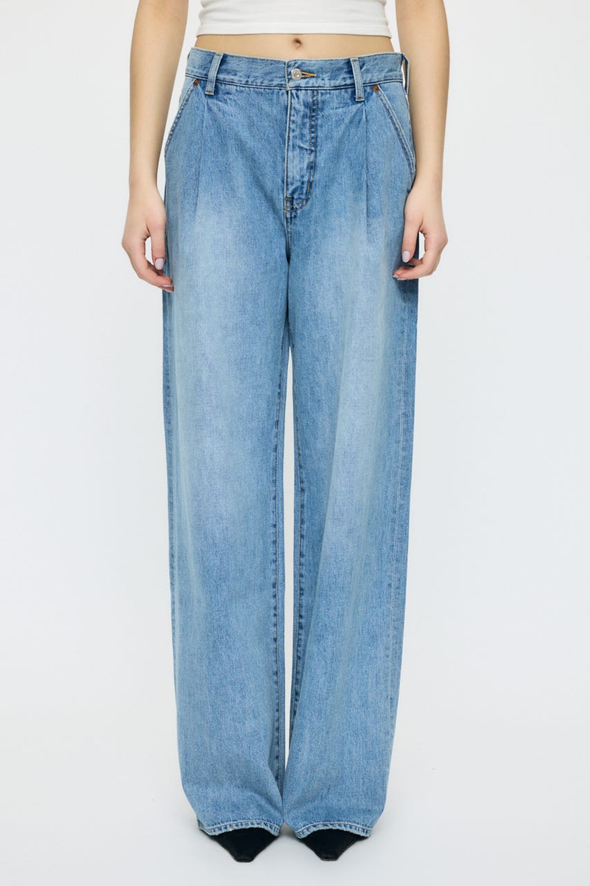 TUCK WIDE LIGHT ストレート L/BLU 0