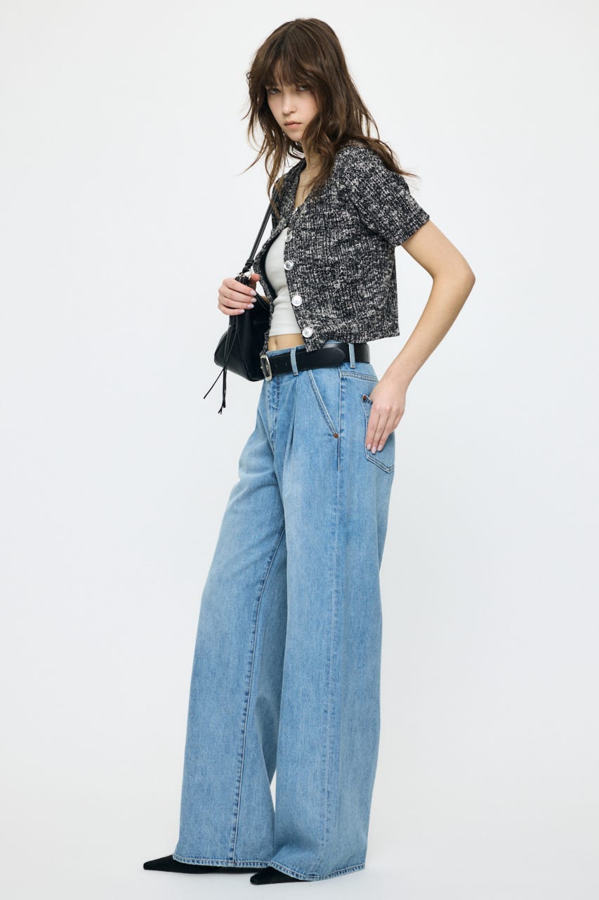 TUCK WIDE LIGHT ストレート L/BLU 0