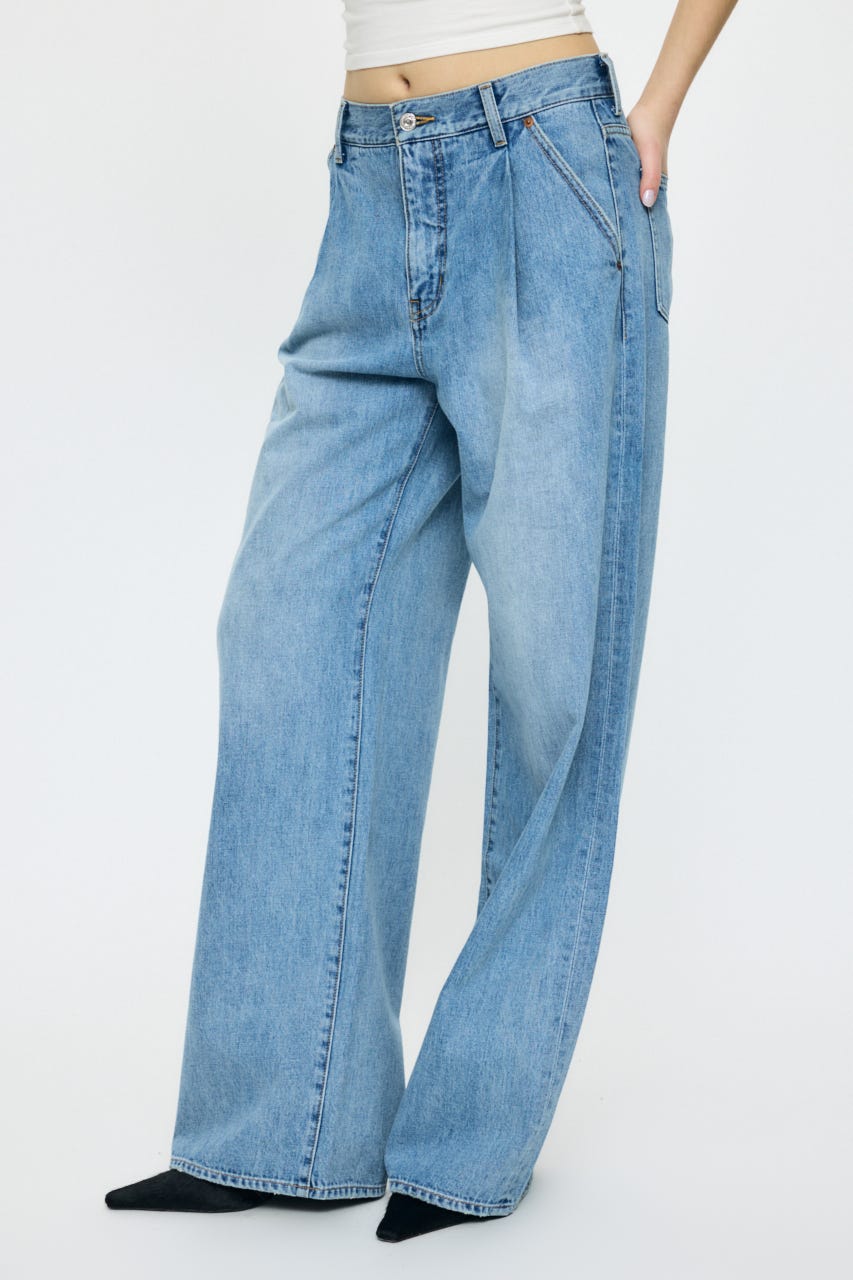 TUCK WIDE LIGHT ストレート L/BLU 0