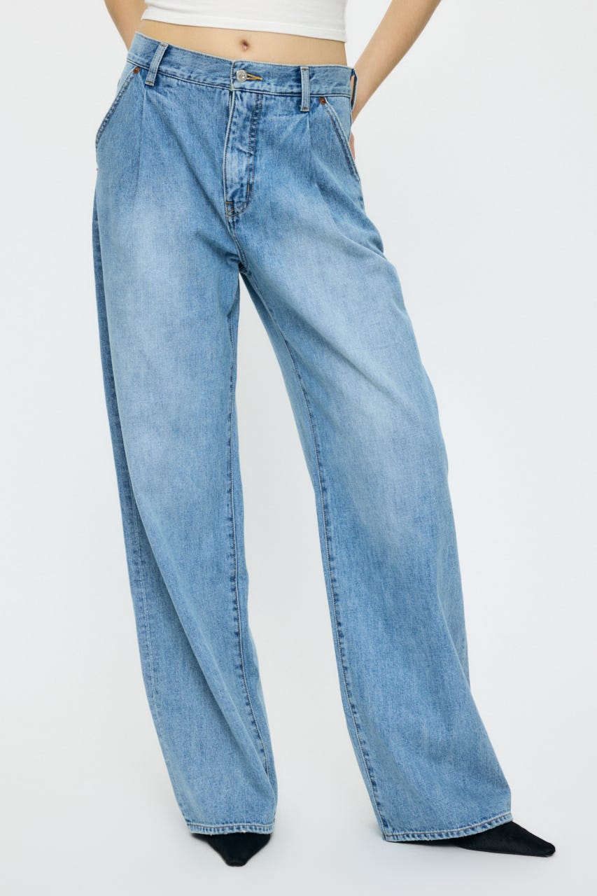 TUCK WIDE LIGHT ストレート L/BLU 0