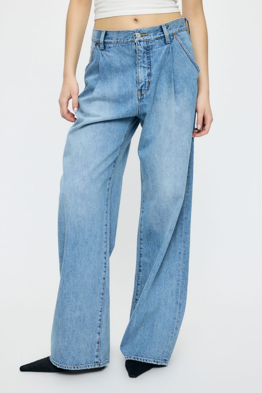 TUCK WIDE LIGHT ストレート L/BLU 0