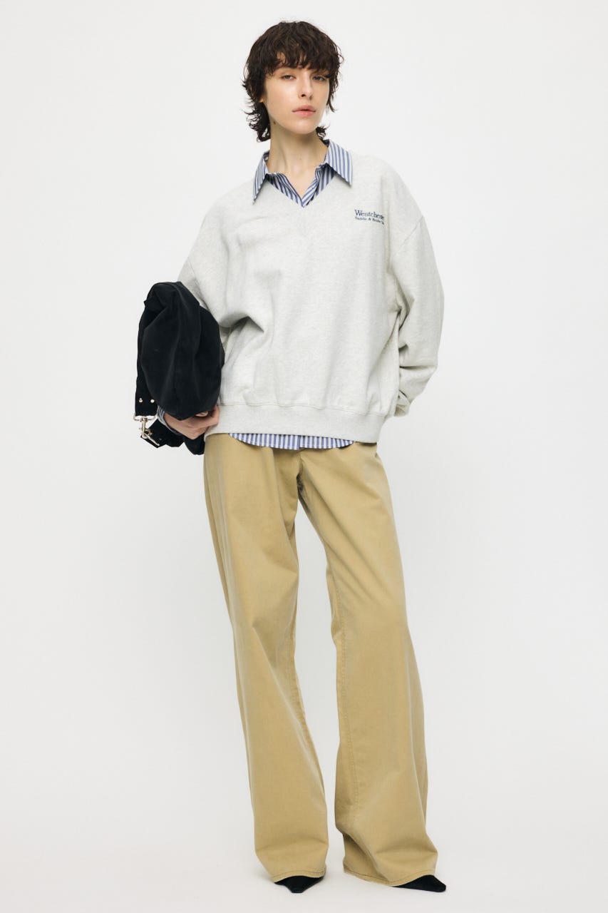 BOW DETAIL STRIPE シャツ BLU FREE