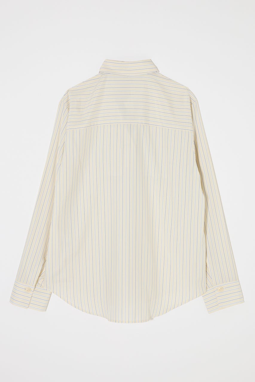 BOW DETAIL STRIPE シャツ L/YEL FREE
